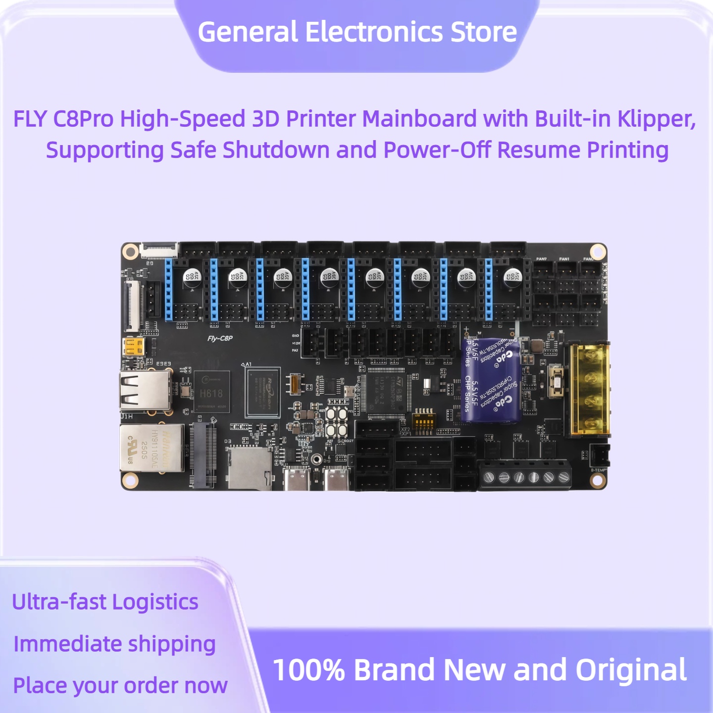 3D Printing Klipper - FLY C8Pro 고속 3D 프린터 메인보드,