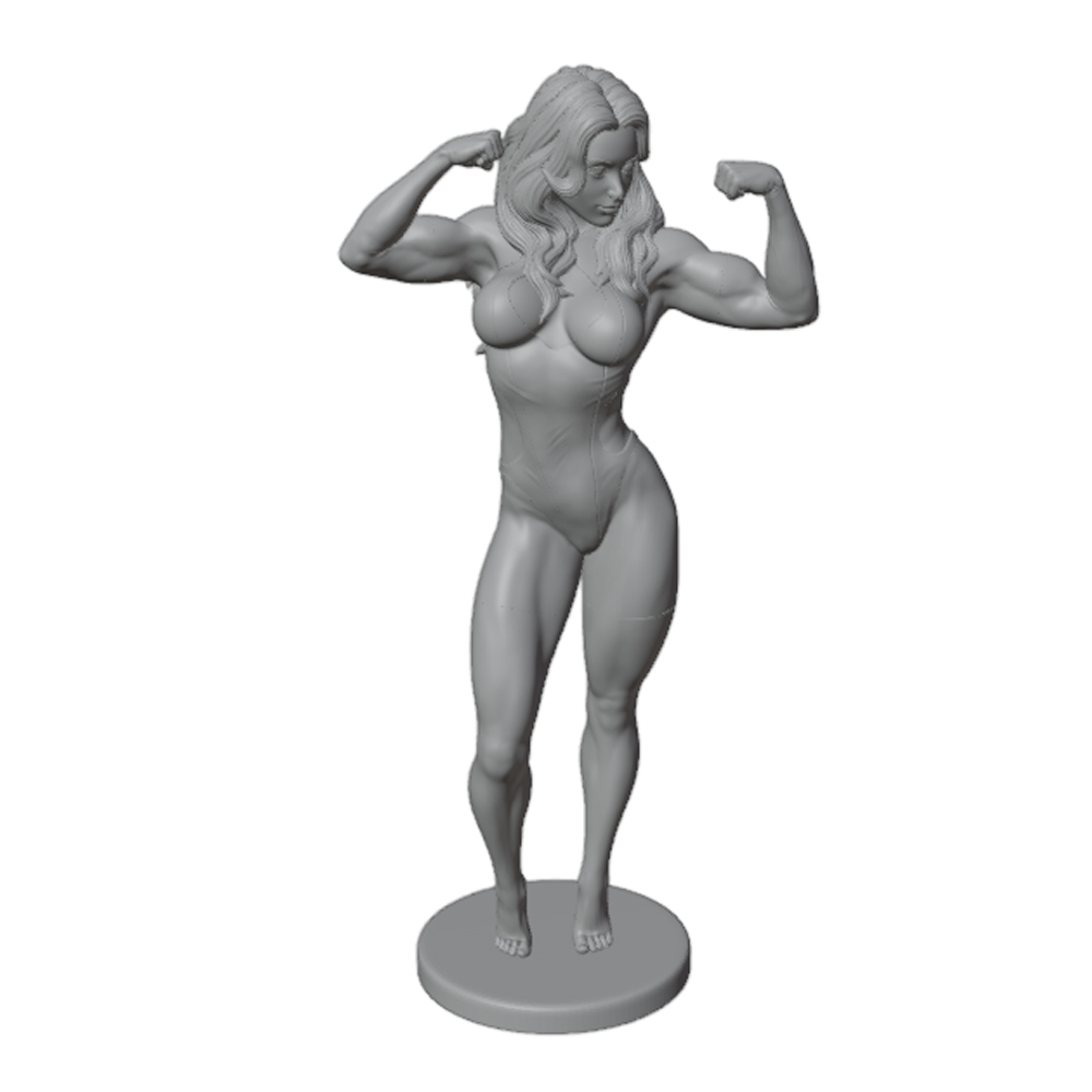 3D Printing Instructor - 섹시한 피트니스 여성, 긴 머리의 피트니스