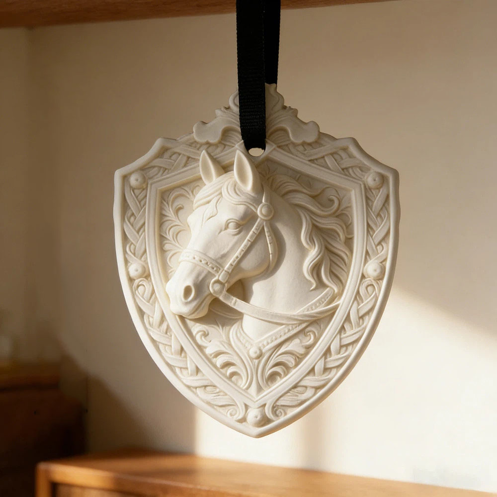 3D Printing Epoxy Resin - 빈티지 말 머리 방패 모양 실리콘