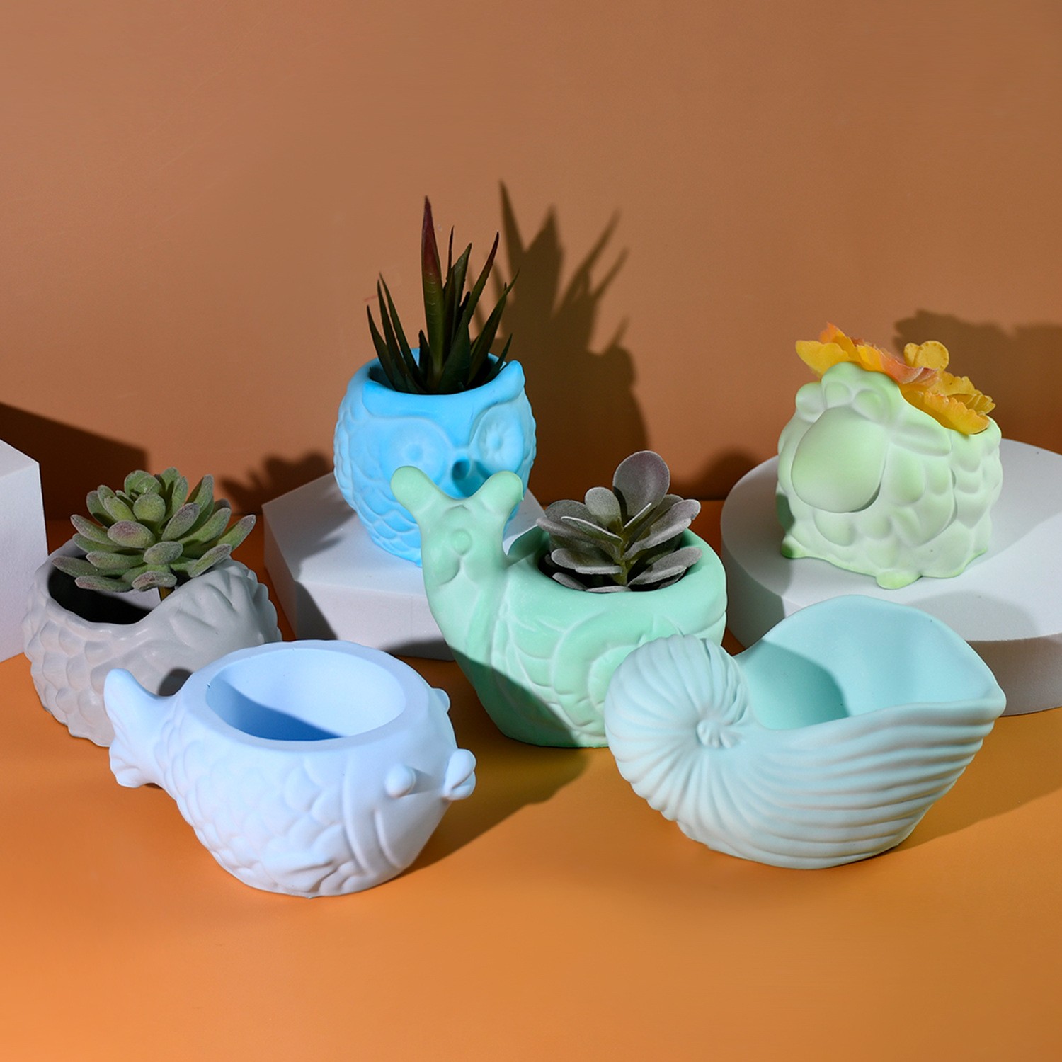 3D 동물 꽃 냄비 실리콘 금형 DIY 달팽이 올빼미  - 3D Printing Epoxy Resin 리뷰 및 가격
