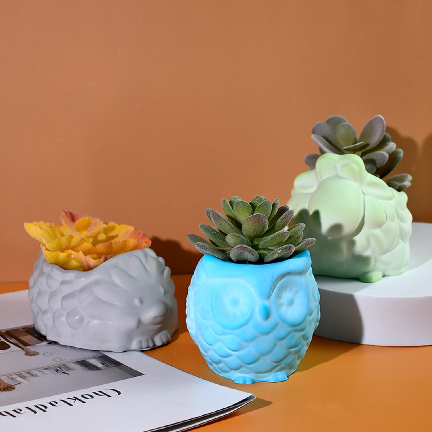 3D 동물 꽃 냄비 실리콘 금형 DIY 달팽이 올빼미  - 3D Printing Epoxy Resin 리뷰 및 가격