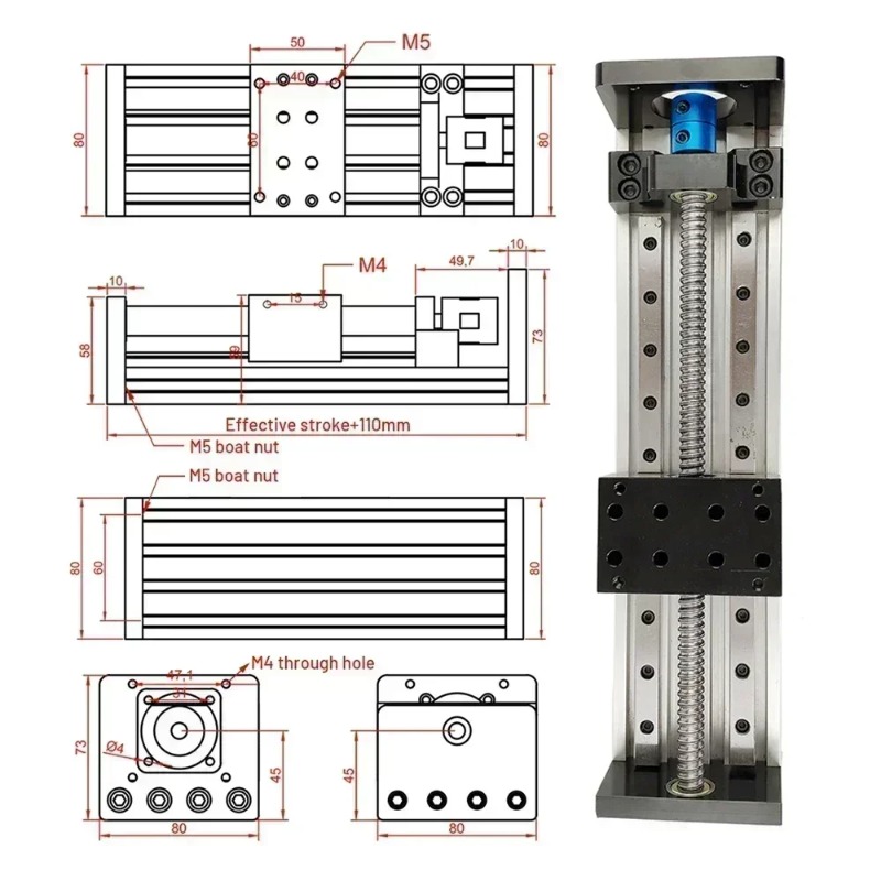 【특수】CNC 볼 스크류 리니어 레일 모터 키트 슬라이 - Linear Guide Rail 리뷰 및 가격