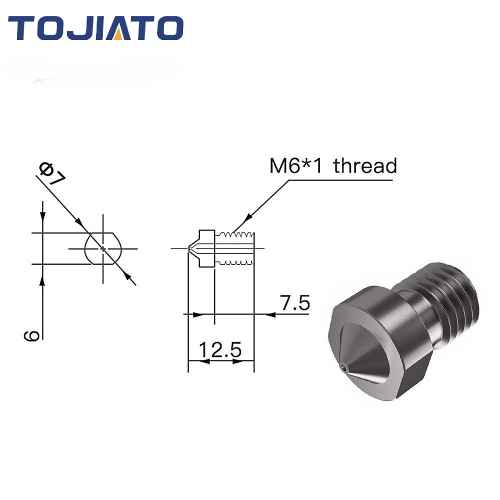 2pcs E3D V6 경화 강철 노즐 0.2/0.4/0 - 3D Printing Cnc 리뷰 및 가격