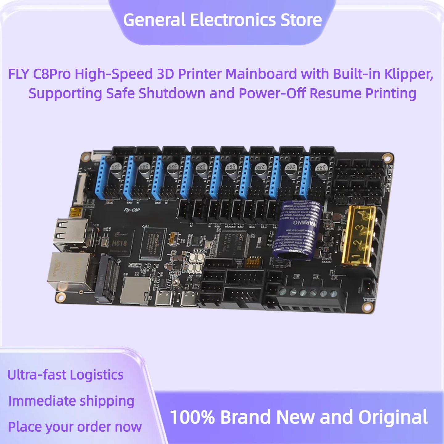 FLY C8Pro 고속 3D 프린터 메인보드, 내장형  - 3D Printing Klipper 리뷰 및 가격