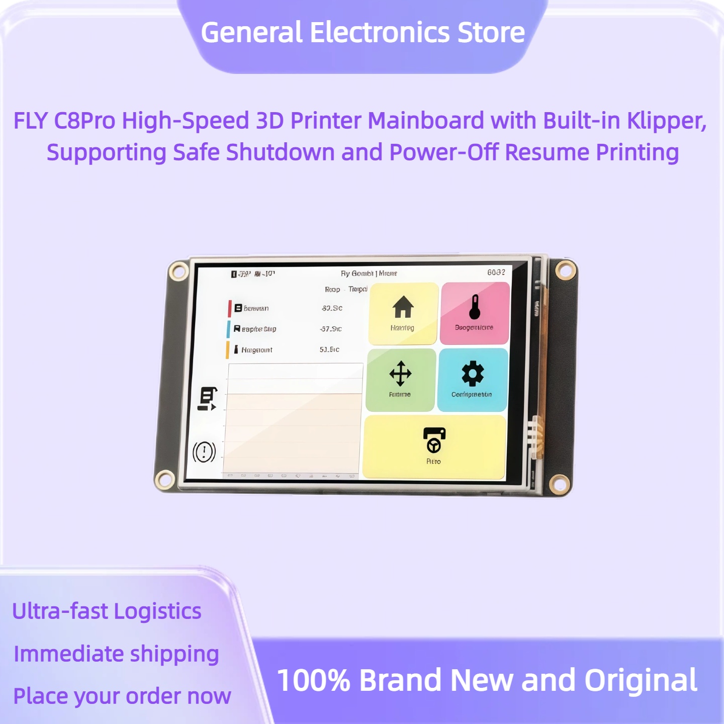FLY C8Pro 고속 3D 프린터 메인보드, 내장형  - 3D Printing Klipper 리뷰 및 가격