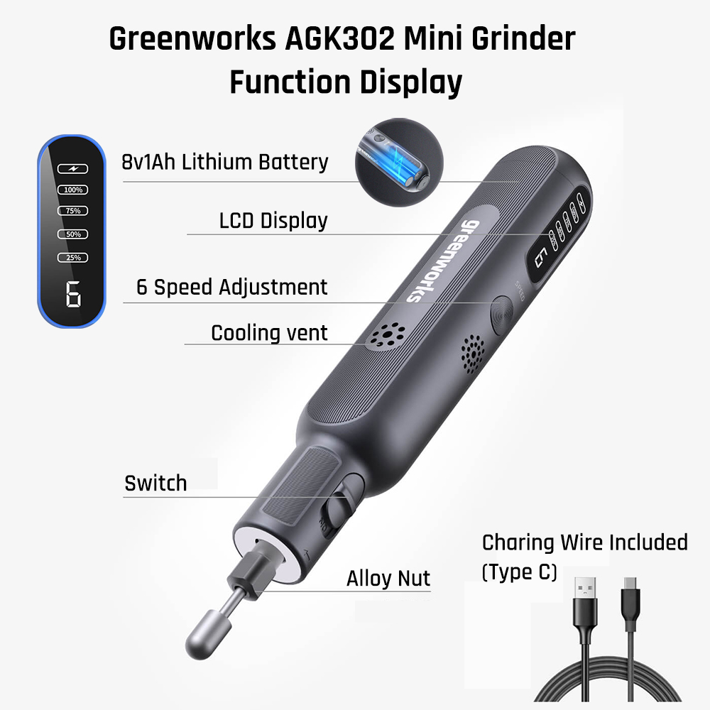 Greenworks 8V 미니 그라인더 52pcs 80 - 3D Printing Grinder 리뷰 및 가격