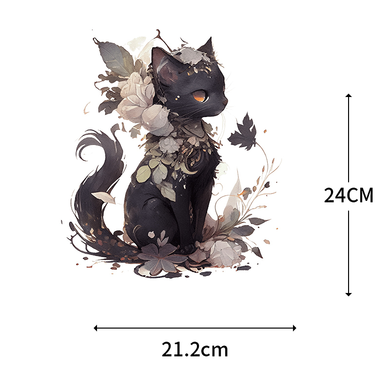 만화 검은 고양이 꽃 나뭇잎 책 커피 핫 스탬핑 비닐  - 3D Printing Vinyl 리뷰 및 가격