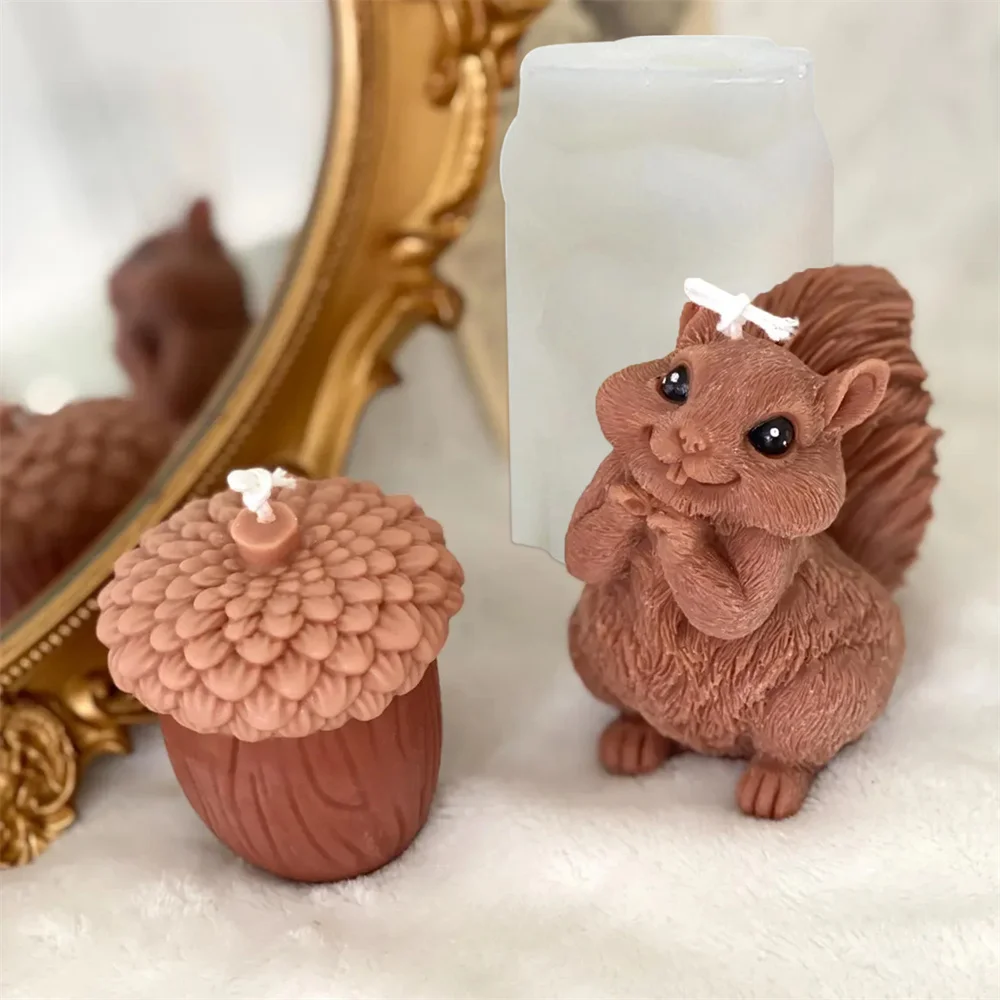 귀여운 다람쥐 양초 실리콘 몰드 3D 솔방울 향기로운  - 3D Printing Epoxy Resin 리뷰 및 가격