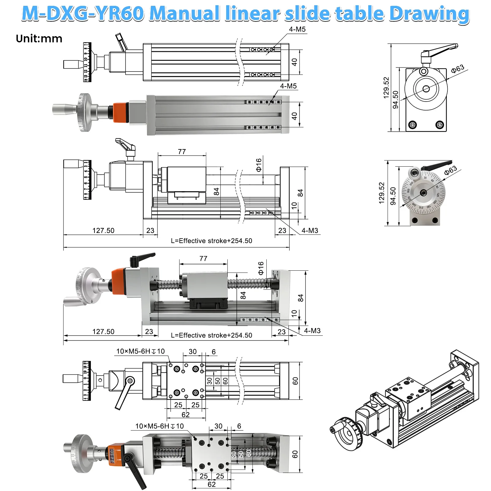 60KG 하중 수동 선형 가이드 슬라이딩 테이블 60m - Linear Guide Rail 리뷰 및 가격