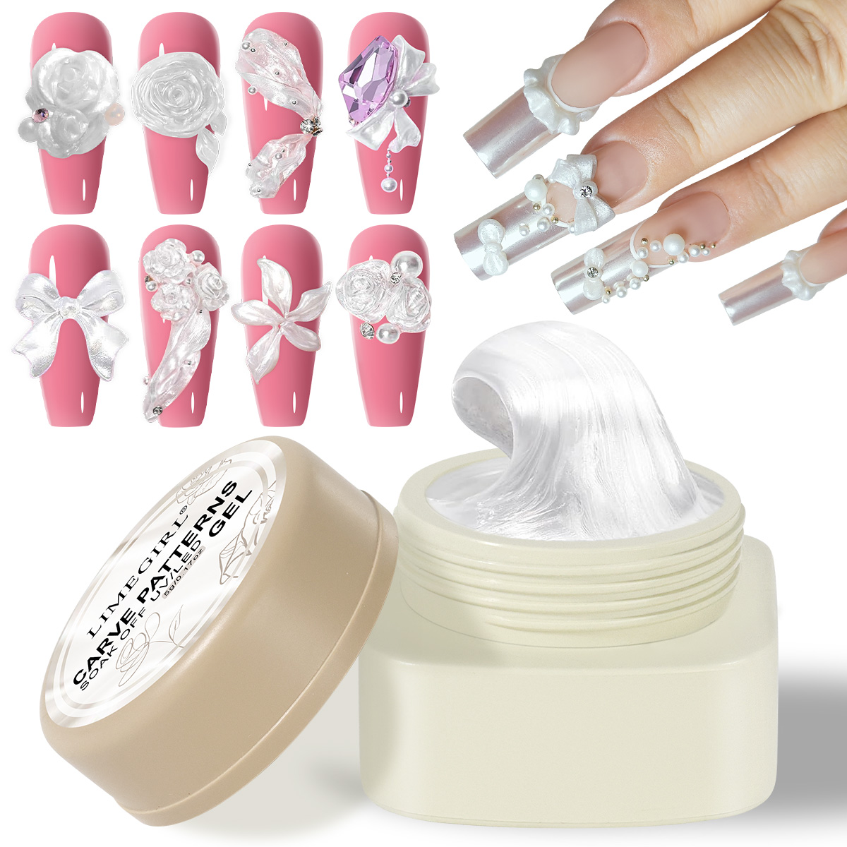 LIMEGIRL 3D 진주 조각 네일 젤 네일 모델링  - 3D Printing Epoxy Resin 리뷰 및 가격