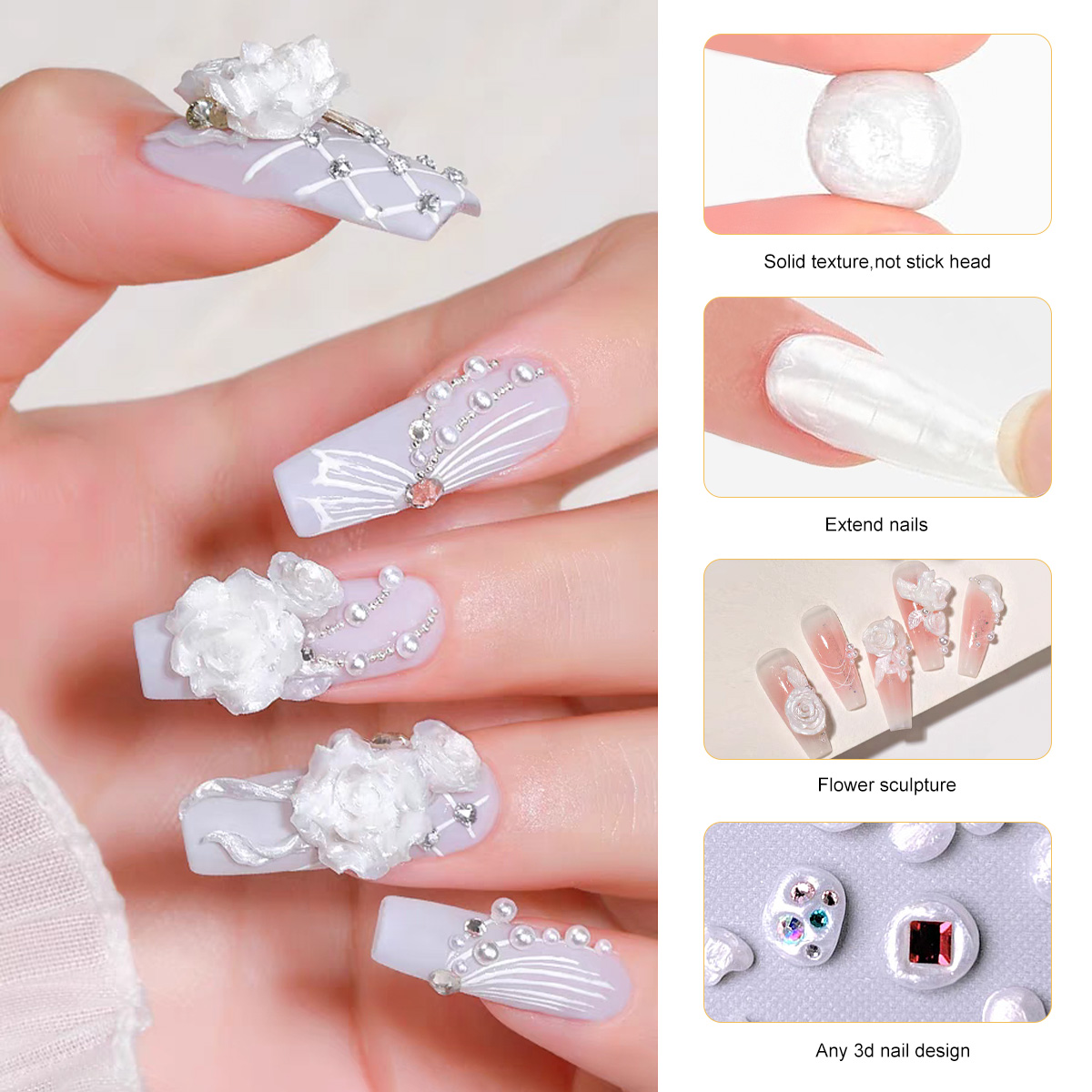 LIMEGIRL 3D 진주 조각 네일 젤 네일 모델링  - 3D Printing Epoxy Resin 리뷰 및 가격